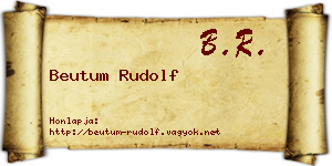 Beutum Rudolf névjegykártya